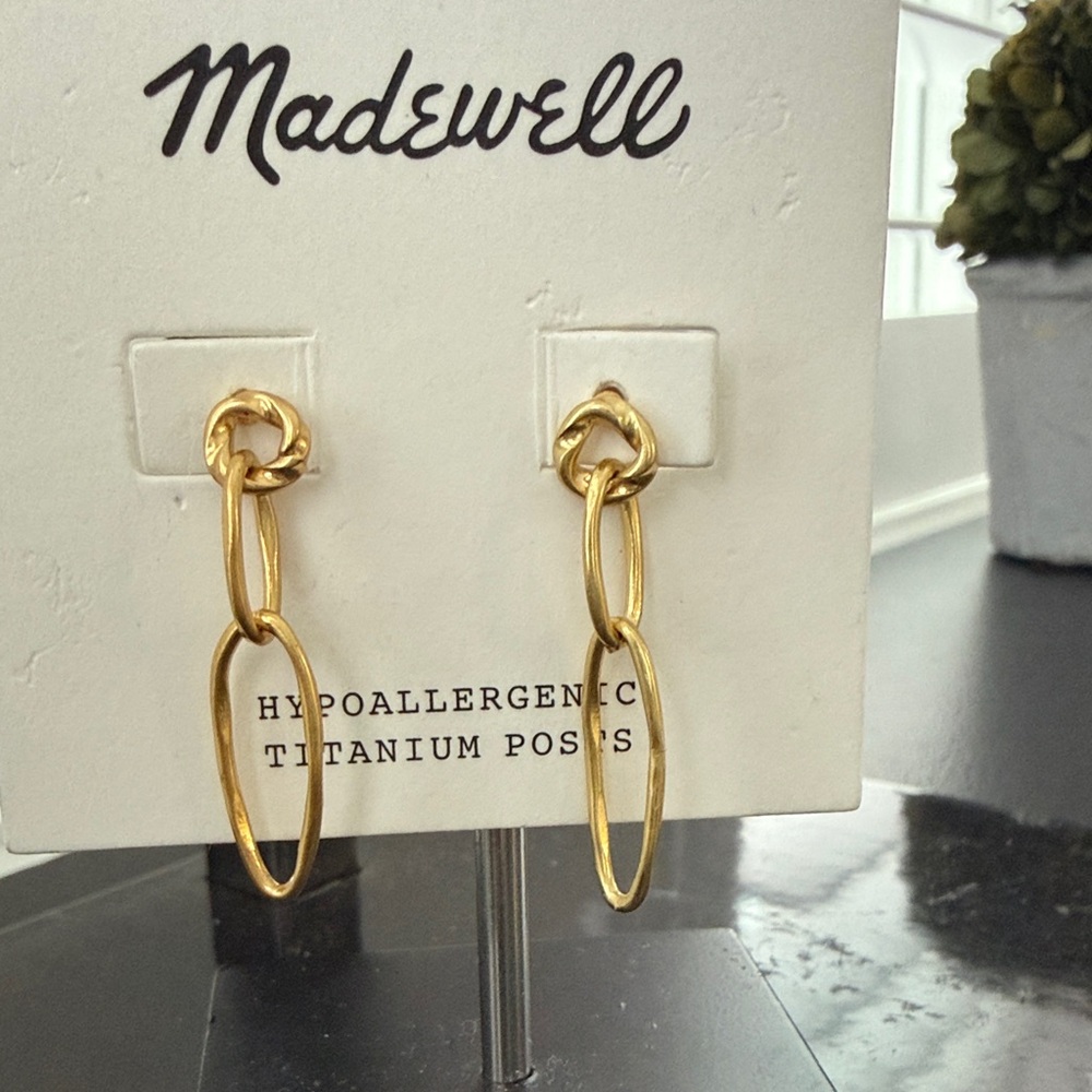 Madewell NEW Gold Chain Drop Earrings